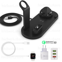 Load image into Gallery viewer, 3 in 1 Wireless Charging Induction Charger Stand for iPhone X XS Max XR 8 Airpods Apple Watch 2 in 1 Docking Dock Station 3in1