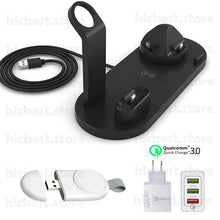 Load image into Gallery viewer, 3 in 1 Wireless Charging Induction Charger Stand for iPhone X XS Max XR 8 Airpods Apple Watch 2 in 1 Docking Dock Station 3in1
