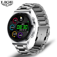Load image into Gallery viewer, LIGE 2021 New Luxury brand mens watches Steel band Fitness watch Heart rate blood pressure Activity tracker Smart Watch For Men