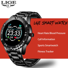 Load image into Gallery viewer, LIGE Men Smart Watch Heart Rate Monitoring Smartwatch Waterproof Fitness Tracker Pedometer Sport Smart Watch Men for Android ios
