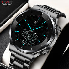 Charger l&#39;image dans la galerie, LIGE 2021 New Luxury brand mens watches Steel band Fitness watch Heart rate blood pressure Activity tracker Smart Watch For Men
