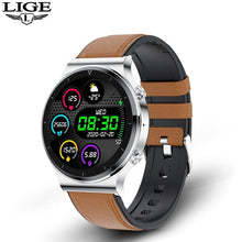 Charger l&#39;image dans la galerie, LIGE 2021 New Luxury brand mens watches Steel band Fitness watch Heart rate blood pressure Activity tracker Smart Watch For Men
