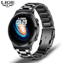 Charger l&#39;image dans la galerie, LIGE 2021 New Luxury brand mens watches Steel band Fitness watch Heart rate blood pressure Activity tracker Smart Watch For Men
