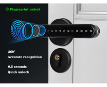 Load image into Gallery viewer, HAISUNY Tuya APP Bluetooth WiFi Indoor Smart Door Lock Biometric Fingerprint Lock Password Key Unlock Electronic Digital Lock
